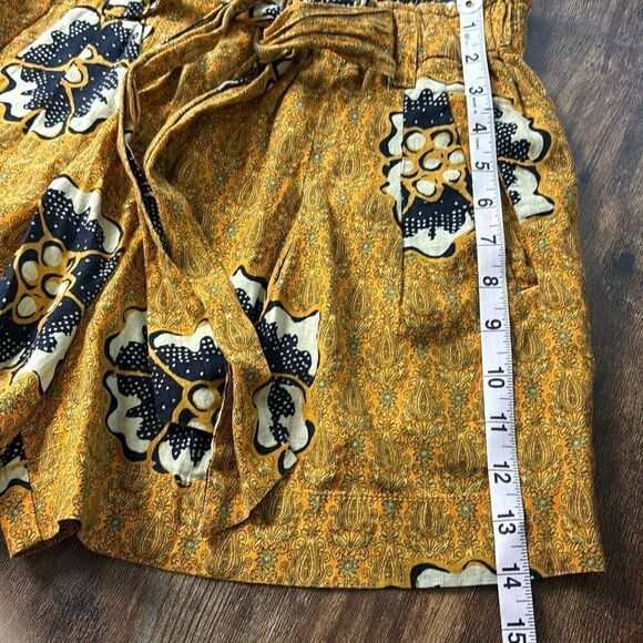 NWOT Anthropolgie | Kennedy batik print shorts XS mustard yellow aztec - Picture 7 of 8